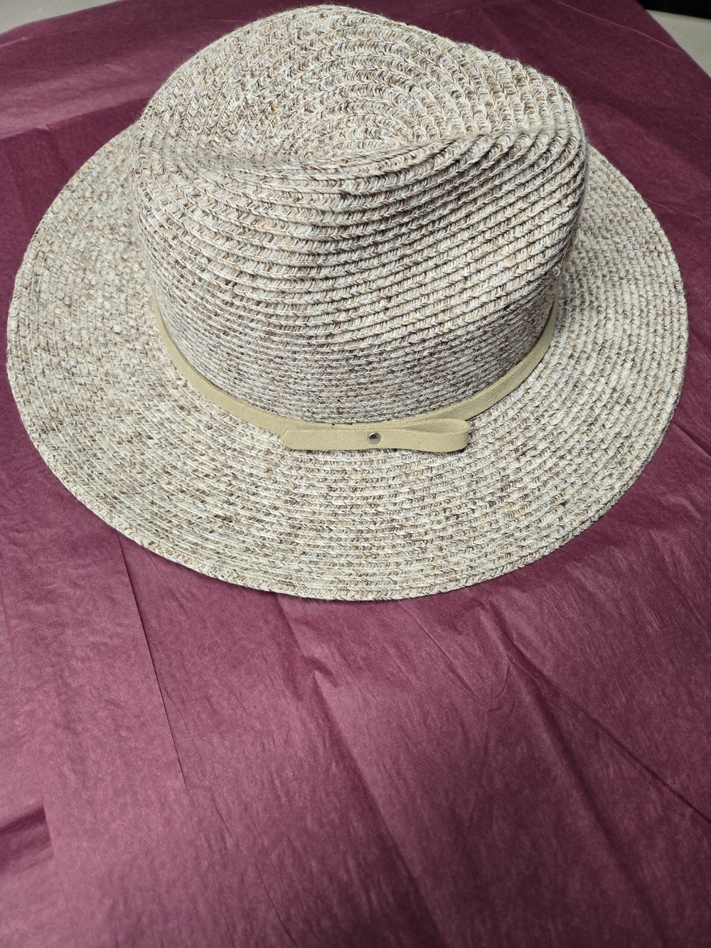 Sonoma Neutral Straw Fedora with Beige Trim